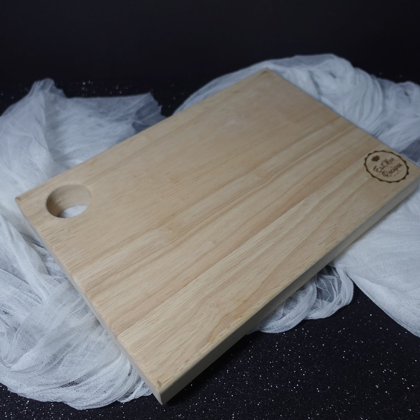 EatMee Recipes Medium Chopping Board (Rubber Wood)